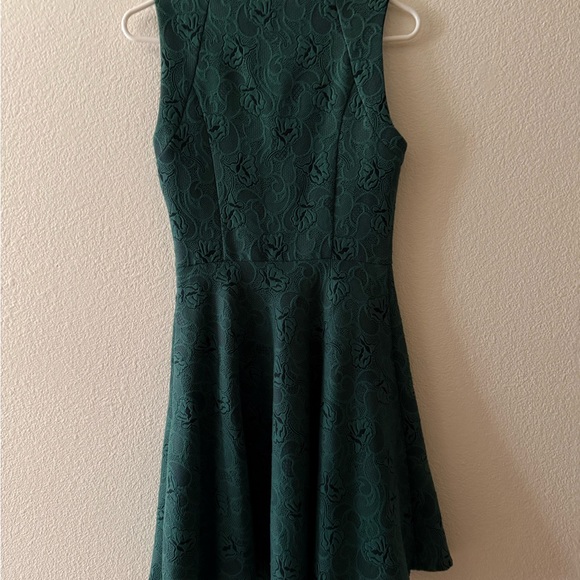 Anthropology Chic Eva Franco Forest Green Textured Mini Dress - Picture 4 of 12